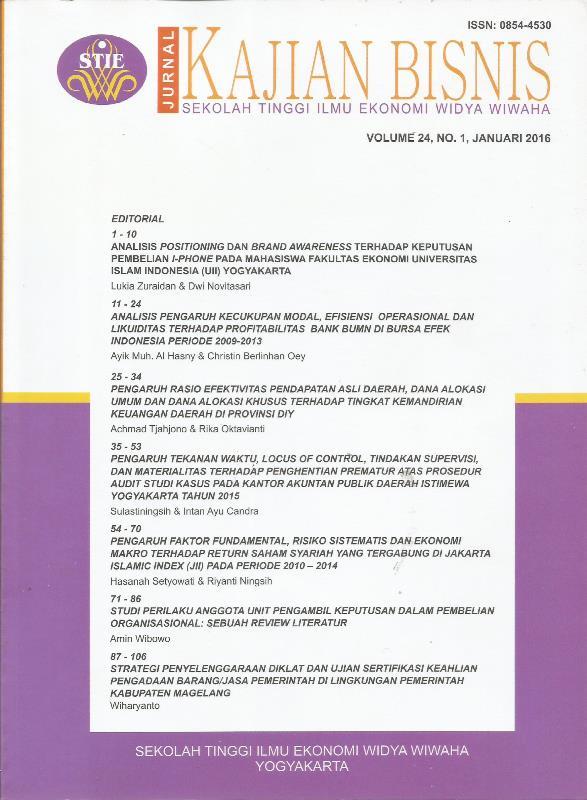 					View Vol. 24 No. 1 (2016): JURNAL KAJIAN BISNIS
				