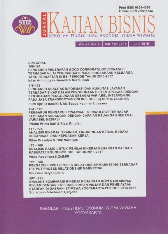 					View Vol. 27 No. 2 (2019): JURNAL KAJIAN BISNIS
				