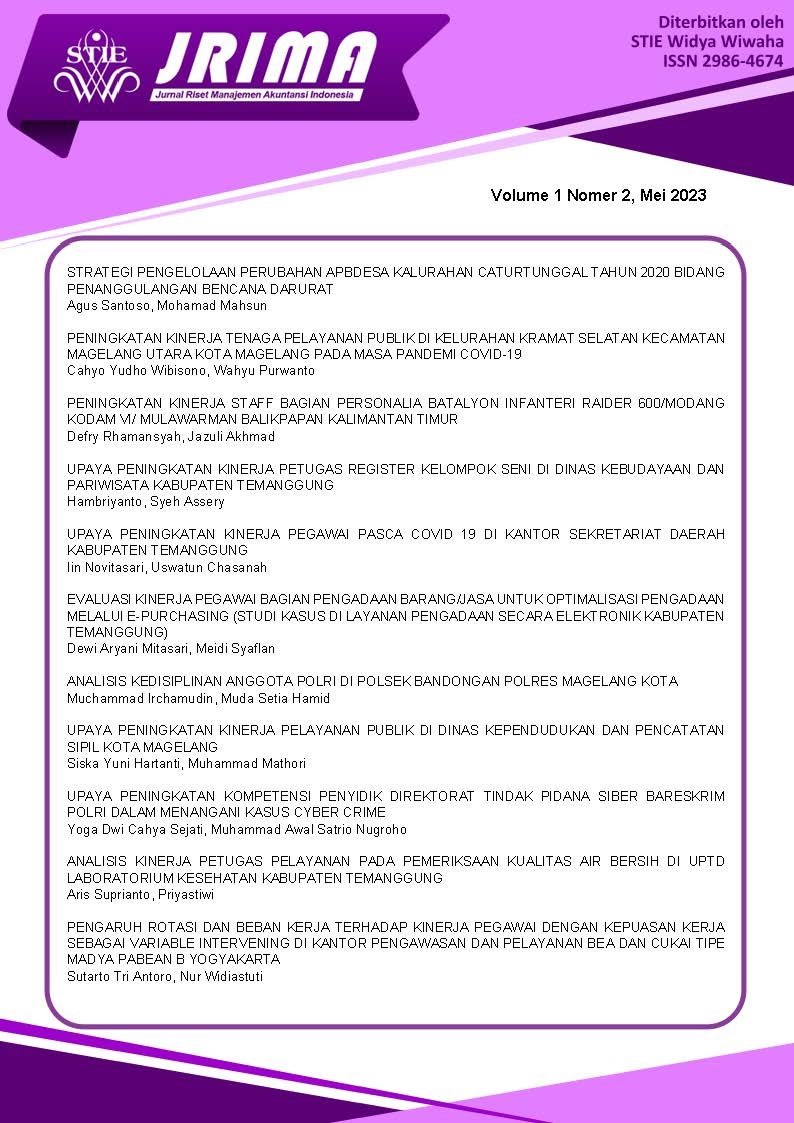 					View Vol. 1 No. 2 (2023): Jurnal Riset Manajemen Akuntansi  Indonesia
				